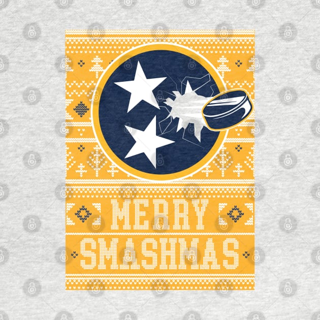 Nashville Predators Merry Smashmas Ugly Christmas Design by TheShirtGypsy